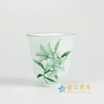 RYOK80-C-景德镇陶瓷 纯手绘粉彩 描金边 公道杯