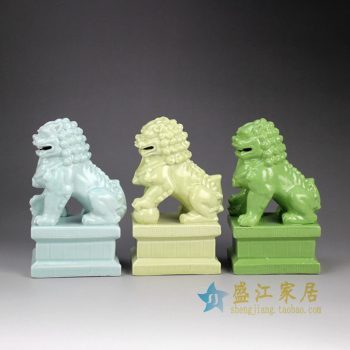 RYXP21-C_景德镇陶瓷 颜色釉 雕塑狮子狗
