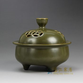 RYPM34_景德镇陶瓷 茶叶末釉 香炉