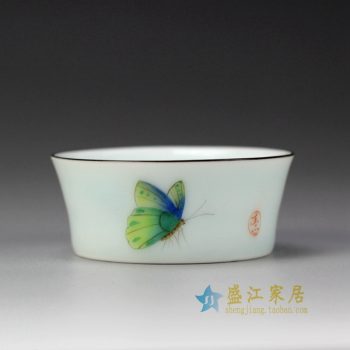 RYOK82-E_景德镇陶瓷 手绘粉彩 描金 单杯 茶具