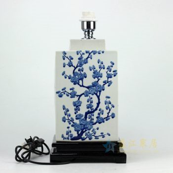 5152-DS66-RYQQ   景德镇   手绘梅花青花陶瓷台灯底座  厂家直销