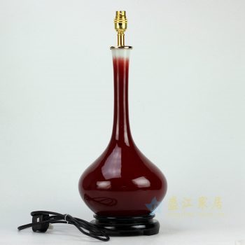 5153-DS60-C-RYNQ-RZCN 景德镇  郎红釉 陶瓷台灯底座  摆设品