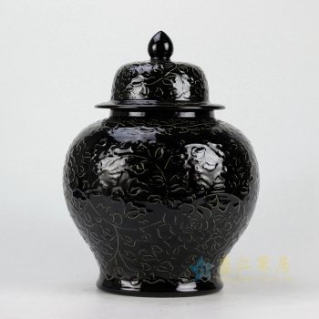 RYDB37-C 褐色雕刻罐子