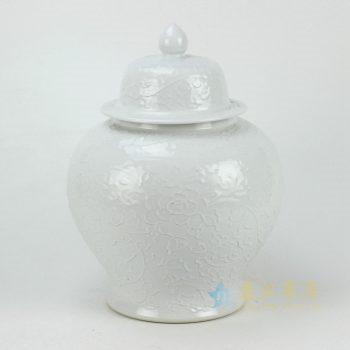 RYDB37-B 白色雕刻将军罐