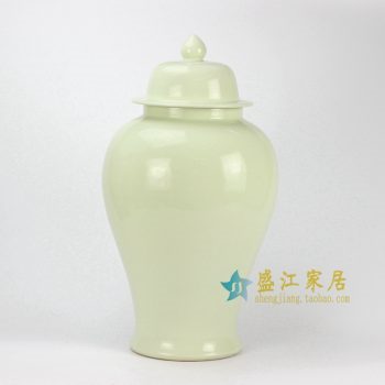 RYKB132-E 象牙黄单色釉将军罐