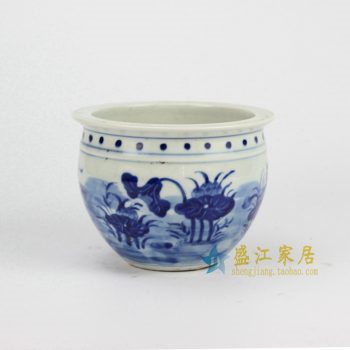 RYLU60-A　青花手绘荷叶缸