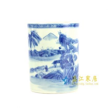 RYZN01-B 青花手绘山水笔筒