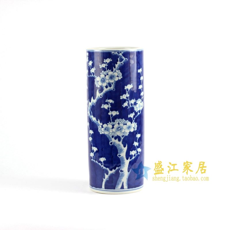 景德镇 青花手绘梅花花插 艺术摆件品
