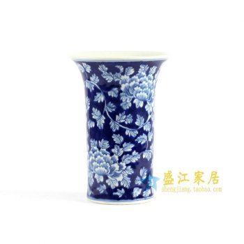 RYLU75　青花手绘牡丹花菇