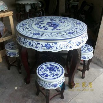 RYYZ12 青花手绘瓷桌凳套件