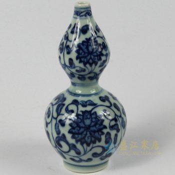 5387-RZEV01-M_2778     景德镇   青花瓷    缠枝莲   葫芦花瓶   艺术摆件品