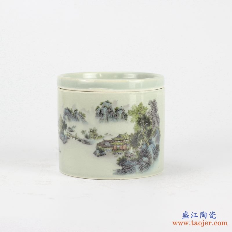 墨彩山水风光 茶叶罐