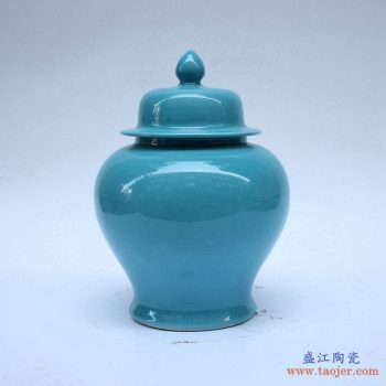 RYKB131-H   景德镇 颜色釉 蓝色  将军罐  艺术花瓶  摆件品