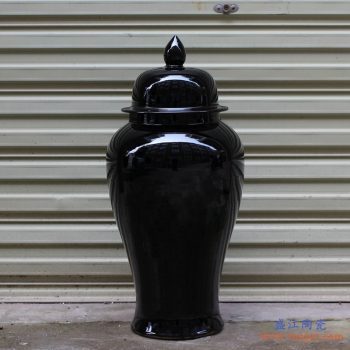 RYKB140-B  景德镇 乌金釉 颜色釉 将军罐 艺术花瓶  摆件品