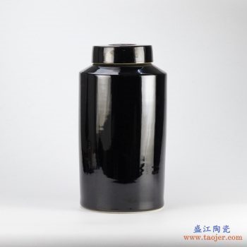 RYNQ184-A   景德镇 乌金釉 颜色釉 陶瓷罐子 茶叶罐 密封罐