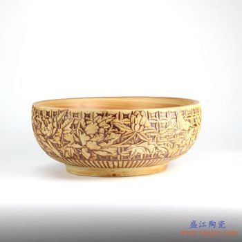RYXW-YL-DZ-04  景德镇  雕刻 双层 高温  手工艺术卫浴浴室台盆洗手盆洗脸盆台上盆