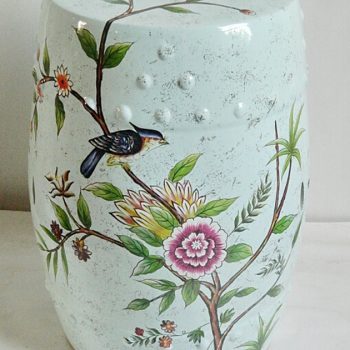 RYYL-Y058    景德镇 手绘  浅兰花鸟欧式陶瓷鼓凳 换鞋凳 陶瓷工艺品家居实用摆件休闲凳子茶边几