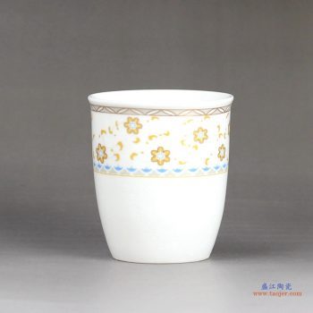 RZFS02-B   景德镇  彩花 高温白瓷 茶杯 小号水杯