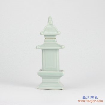 RZGE01-D   雕塑  塔形  淡绿  摆件品