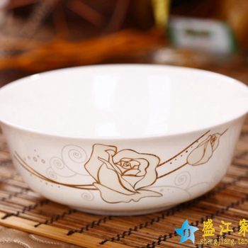 RZHY01-A   景德镇  6英寸高档骨瓷骨质瓷面碗 金玫瑰