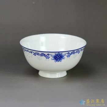 RZHY02-J 景德镇  4.5寸骨质瓷 心想事成高脚碗   防烫 饭碗