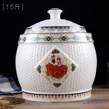 RZII06-2-15  穗丰年年  彩花 米缸米桶储米箱防潮虫油缸储罐米坛 有8斤 15斤 25斤 35斤各种规格