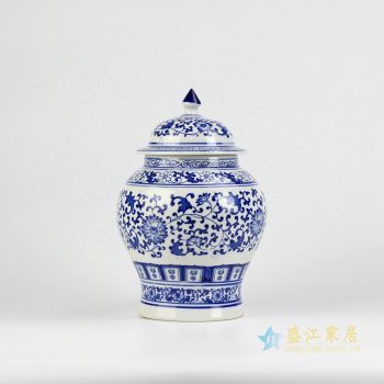 RZBG12   景德镇青花缠枝  茶叶罐 罐子储物柜将军罐  厂家直销
