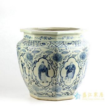RZFH05    景德镇   手绘 仿古手绘 缸  花盆厂家直销