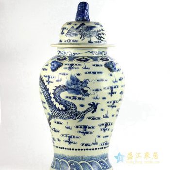 RZFH06     景德镇  青花仿古手绘纹龙 罐子 将军罐厂家直销