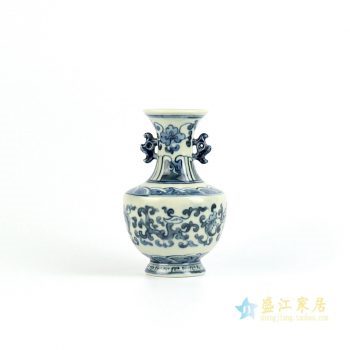 RZIQ03    景德镇  手绘青花缠枝 串花瓶 艺术摆件品
