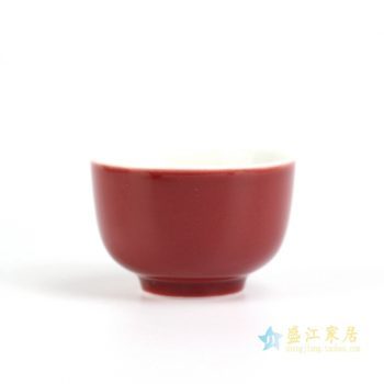 RZIU01-B   景德镇  高温色釉 祭红 功夫茶杯 品茗杯 小茶杯   厂家直销