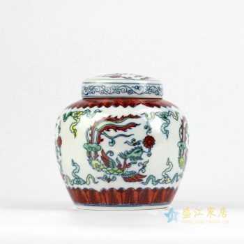 RZIZ01     景德镇   青花斗彩 仿古 小茶叶罐 储物罐    厂家直销