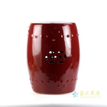 rykb111-e  景德镇 红釉郎红 高温色釉 颜色釉凳子