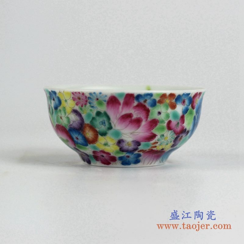 粉彩小单杯景德镇茶杯水杯 厂家直销