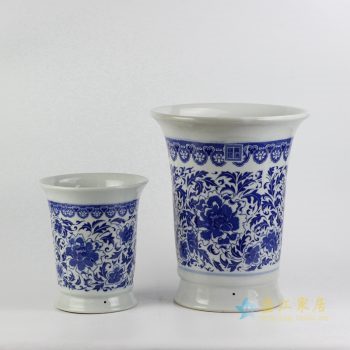 ryiq28-d      双盆青花缠枝莲花盆  景德镇厂家直销