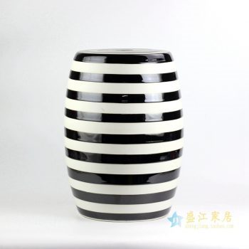 ryir116   黑白条纹凉凳  花园凳  浴室凳   景德镇厂家直销