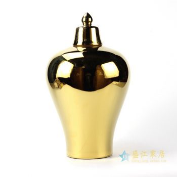 rykb113-e   颜色釉镀金罐   艺术瓶  摆件品厂家直销