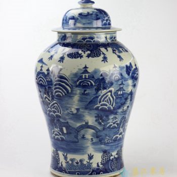 rylu90-b  景德镇  青花将军罐花瓶 艺术品特价促销