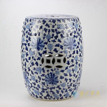 ryrj10    青花手绘 缠枝凳子 瓷凳 凉墩