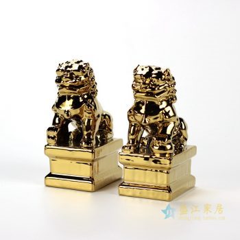 ryxp21-n    雕塑小狮子 高温镀金摆件品