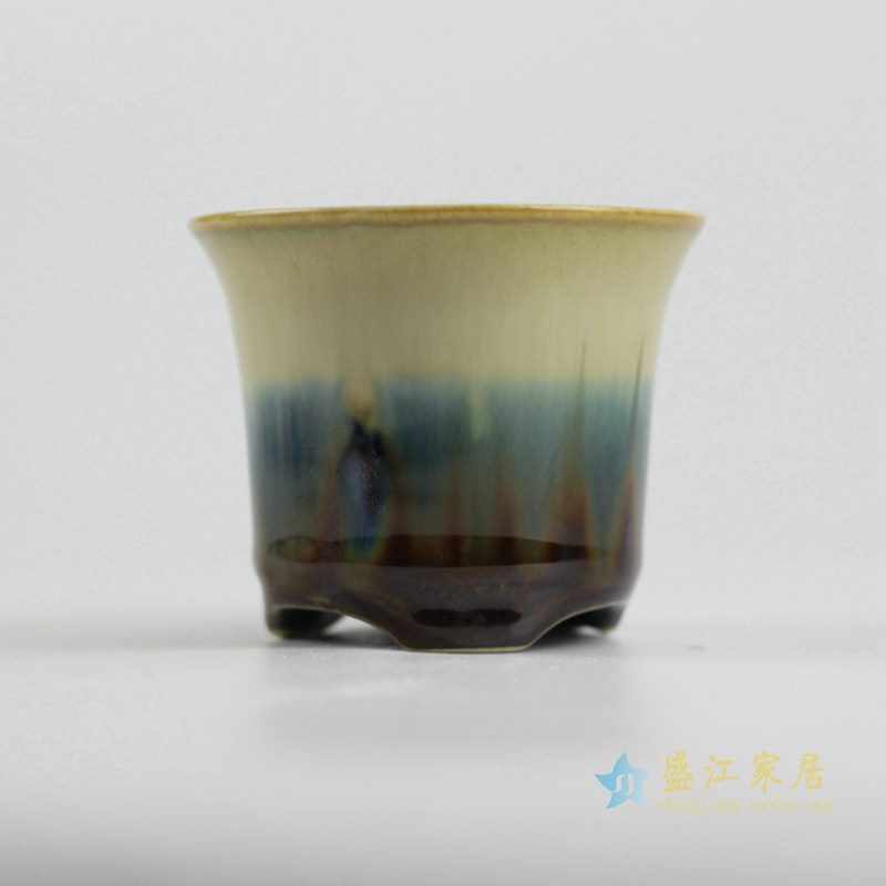 陶艺窑变花釉花盆