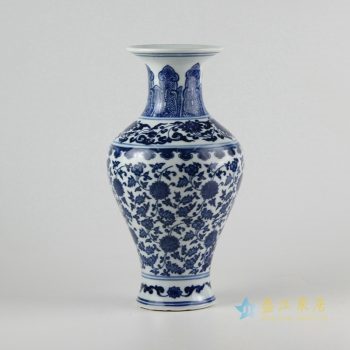 rzfu01-c72-08     青花缠枝莲花瓶  花插  艺术摆件品