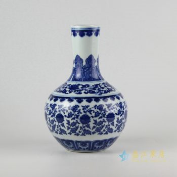 rzfu03-c72-05    青花缠枝莲花瓶花插   摆件品