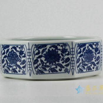 rzfu11-a-c74-01    青花缠枝莲纹 八角水洗 水浅 茶洗
