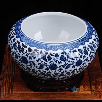 rzfu12     青花缠枝莲纹水洗 笔洗 花盆