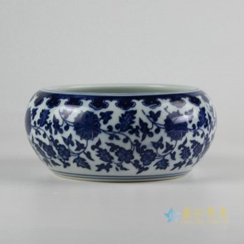 rzfu12-b    青花缠枝莲纹水洗水浅 花盆