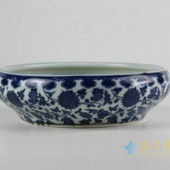 rzfu14-b-40jian-c73-19    青花缠枝莲水洗水浅 鱼缸