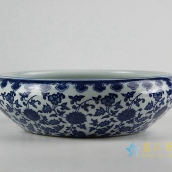 rzfu14-c-50jian-c73-25    青花缠枝莲水洗水浅 鱼缸