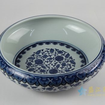 rzfu14-d-80jian-c73-29    青花缠枝莲水洗水浅 鱼缸