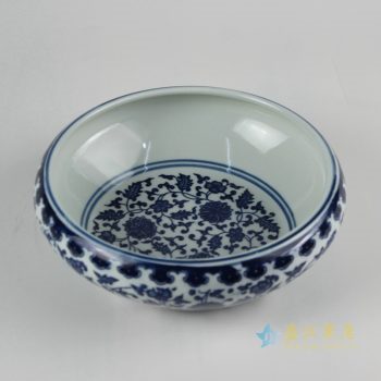 rzfu14-e-100jian-c73   青花缠枝莲水洗水浅 鱼缸